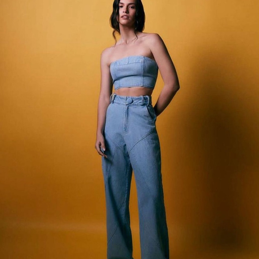 DENIM strapless set